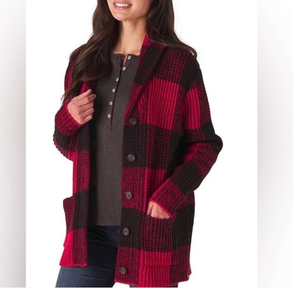 THE NORMAL BRAND Buffalo Plaid Shawl Collar
Cardigan chunky knit
